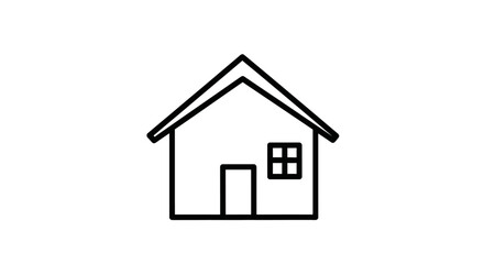 Obraz premium Simple House Icon with Door and Window.