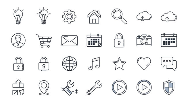 Collection of Modern Line Style Icons.