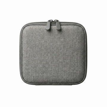 Gray tech organizer pouch with zipper for ecommerce mockup
