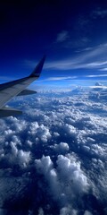 Fototapeta premium Soaring above clouds on a bright sunny day