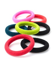 Colorful Hair Ties - A Vibrant Collection of Elastic Bands.