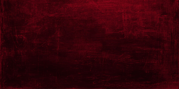 Dark burgundy red grunge texture background, moody deep maroon painted wall surface with distressed vintage brush strokes