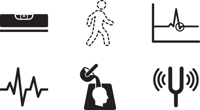 User Behavior Baseline and Anomaly Detection Symbols for UEBA Cybersecurity Solid Black Vector Silhouette Icon Set