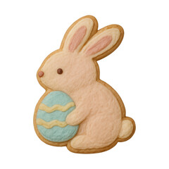Obraz premium PNG Cute bunny holding Easter egg.