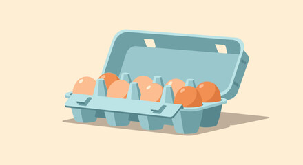 Open Egg Carton with Eggs Inside. © Jaka