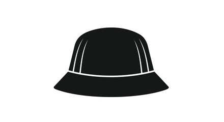 Fototapeta premium Vector black bucket hat icon