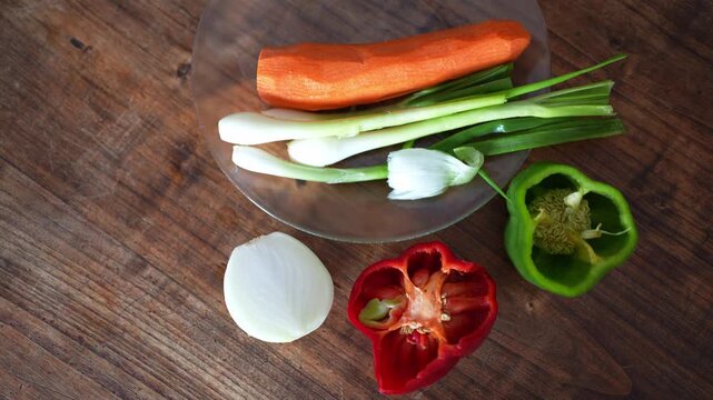 Fresh vegetables prepared for argentinian empanadas filling