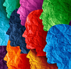 Fototapeta na wymiar Diverse Cultures Concept and international diverse people as a celebration of diversity and African Asian and european culture as a multi cultural multiethnic celebration.