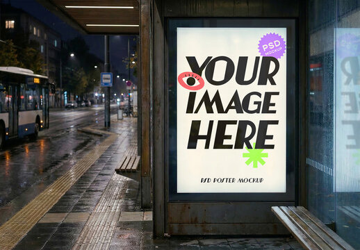 Bus Stop Poster Mockup