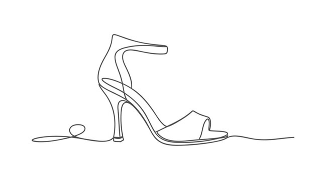 Vector illustration of a single high heel shoe