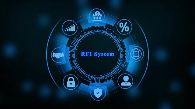 RFI System business technology concept with icons