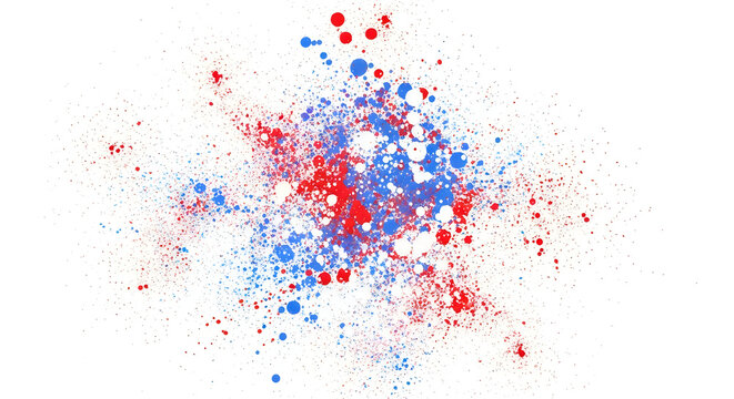 A colorful scatter plot with dense clusters of data points in various hues