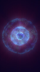 Abstract blue plasma energy sphere with electric filaments, symbolizing atomic structure, science visualization, and powerful digital energy