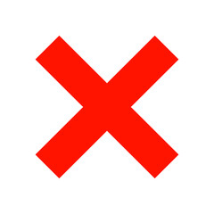 Obraz premium Red cross mark reject symbol. Close or error button element vector illustration.