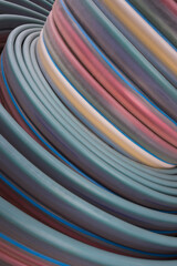 roll of fibre glass cable on a construction site