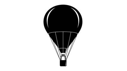 Black Hot Air Balloon Silhouette Illustration. © ikun