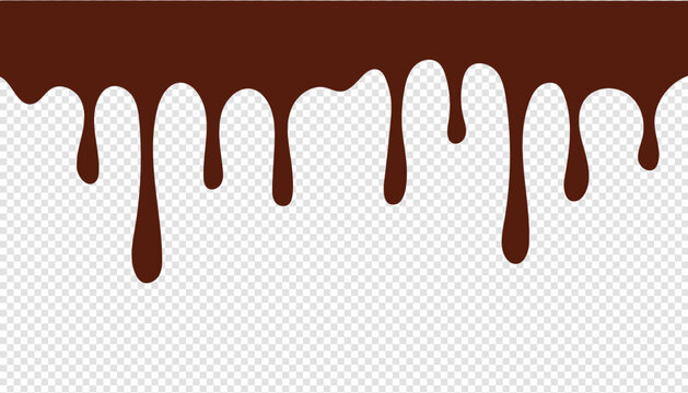 Melting Chocolate Drip Border with Transparent Background Sweet