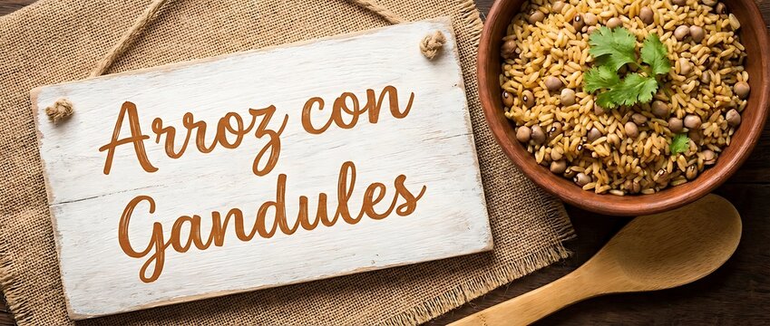 Traditional Arroz con Gandules Puerto Rican Rice with Pigeon Peas