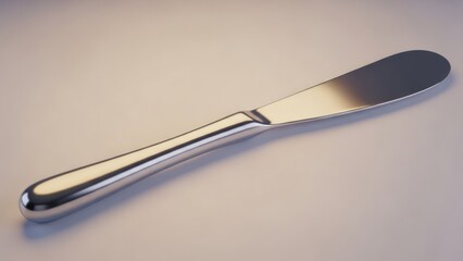 Shiny butter spreader tool isolated against soft background