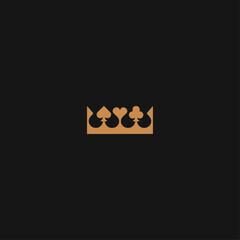 Fototapeta premium Poker king logo icon flat vector design