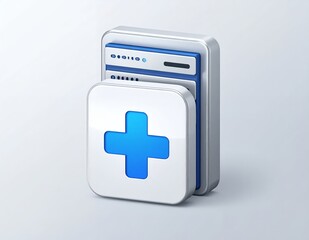 Obraz premium Server with Plus Sign Icon Representing Data Recovery and System Backup.