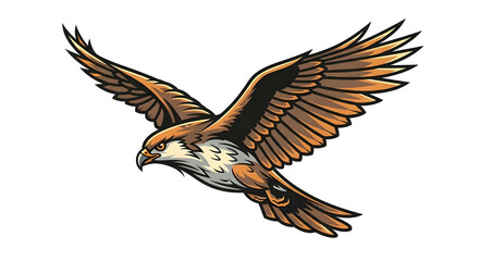 Majestic eagle soaring through the air with wings spread wide