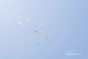 Fototapeta premium Solomon Islands Map - polygon style vector illustration in gray, white and blue tone, low-poly geometric design, minimal silhouette, suitable for infographic and modern design.
