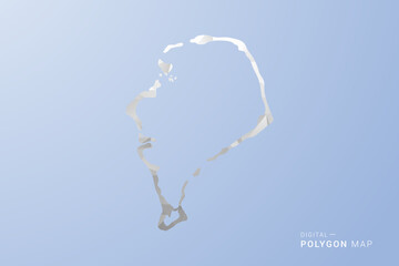 Tuvalu Map - polygon style vector illustration in gray, white and blue tone, low-poly geometric design, minimal silhouette, suitable for infographic and modern design.