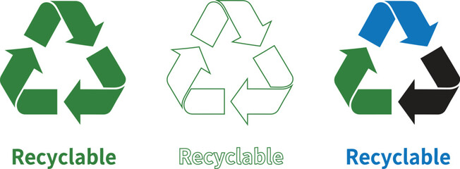 Obraz premium Recycling icon variations understanding symbol meanings and uses