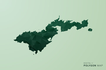 American Samoa Map - Green Polygon Style Vector Illustration, Low Poly Geometric Design with Clean Silhouette on soft green Background. © Whatever