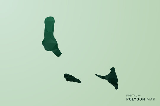 Comoros Map - Green Polygon Style Vector Illustration, Low Poly Geometric Design with Clean Silhouette on soft green Background.