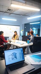 Fototapeta premium Architectural Design Meeting in a Modern Office.