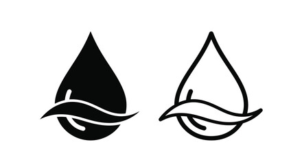 Two water droplet designs with flowing lines a striking silhouette © HN2.00