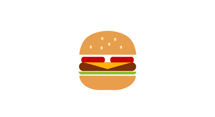 Fototapeta premium A mouthwatering illustration of a hamburger on a plate with food