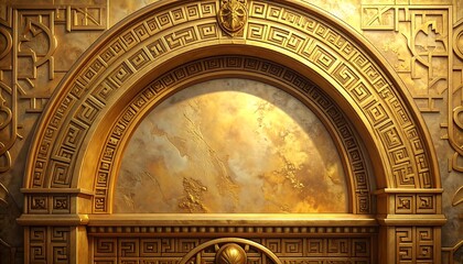 Ornate Golden Archway - Architectural Detail and Design.