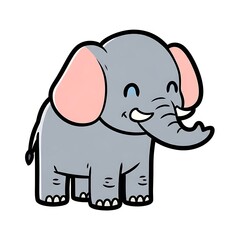 Obraz premium Cute cartoon elephant smiling.