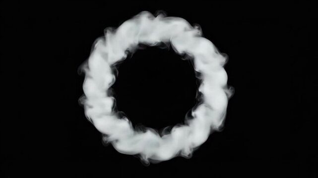 Ethereal Circle Cloud Ring Floating in Dark Space with Abstract Dreamscape.