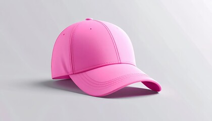 Fototapeta premium Vibrant Pink Baseball Cap on a Clean White Background.