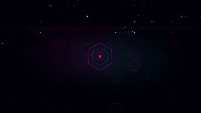 Geometric Corp Abstract Seamless Animation, Fast Strobe Cyan Magenta Dynamic Technology Background