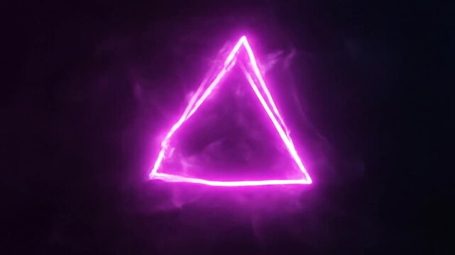 Neon purple triangle light signs.