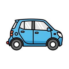 Fototapeta premium Blue cartoon smart car vehicle.