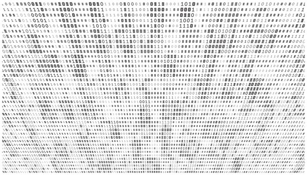 Digital Centrifuge - Artistic Radial Compression of Binary Data Strings in Grayscale