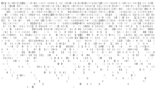 Cascading Digital Rain - Dense Binary Header with Fading Data Distribution