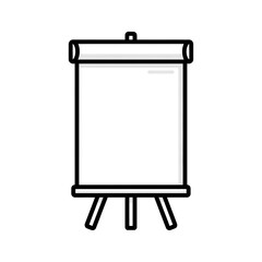 Blank presentation board on stand.