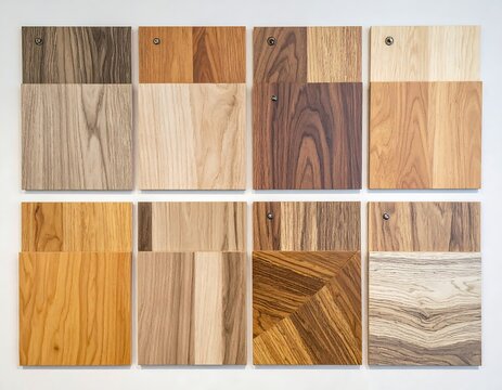 Variety of Wooden Planks Displayed in a Grid Formation.