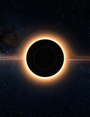 Fototapeta premium Stunning Total Solar Eclipse with Fiery Corona and Cosmic Background.
