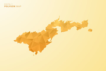 American Samoa Map - Polygon style vector illustration in yellow and orange low poly geometric design, modern minimal silhouette, isolated for infographic. © Whatever