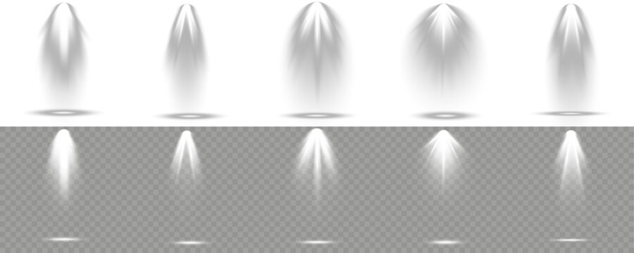 Bundle of lens flash white, professional studio lighting.