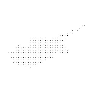 Cyprus country dotted map. Black spot pixel illustration isolated on white background. Vector circle mosaic.
