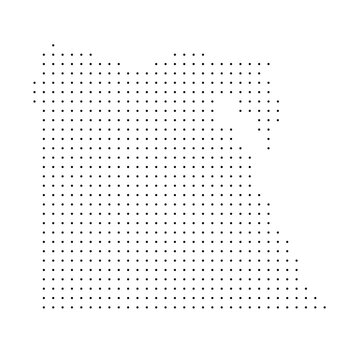 Egypt country dotted map. Black spot pixel illustration isolated on white background. Vector circle mosaic.